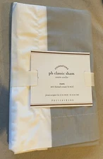 Pottery Barn Classic Sham - Euro- Stripe (Gray/White) 400 Thread Count New