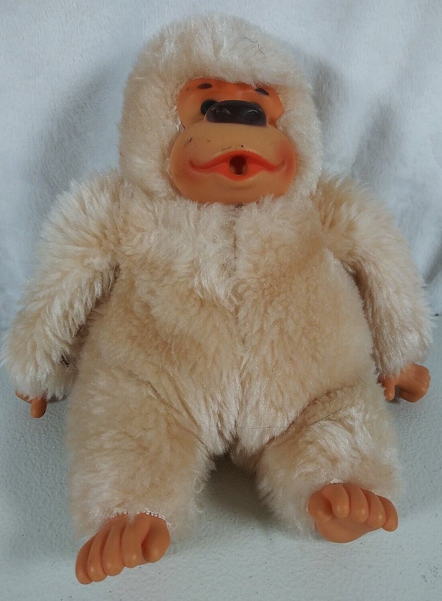 Gonga Russ Berrie Gorilla Monkey Plush 10.5x9 Cream Thumb Sucking