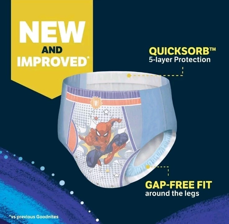 Goodnites Nighttime Bedwetting Underwear for Boys, XS, 44 Ct