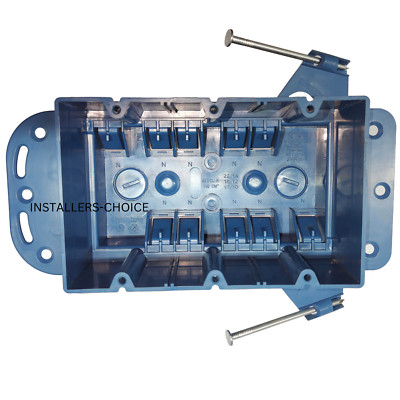 3-Gang 44 Cu In New Work ETL Nail on Electrical Switch & Outlet Box Blue