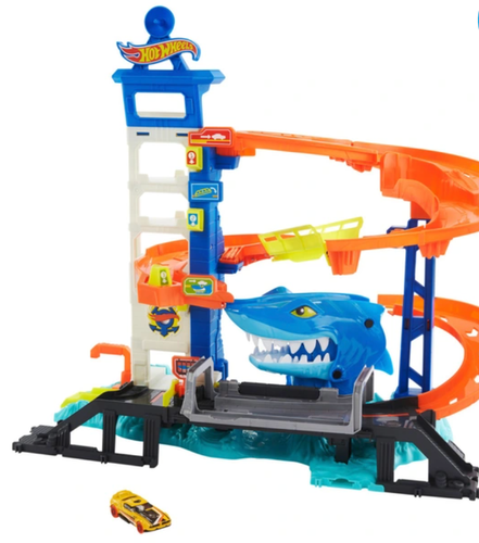 Hot Wheels City Shark Strike Rescue Playset - Racing Race Car Toyset Toys New - Picture 8 of 8