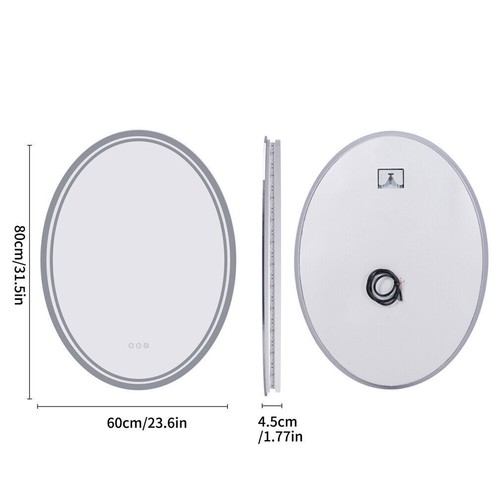 Anti-fog Oval LED Bathroom Mirror Dimmable Light for Easy Makeup Shave Face Care - Picture 8 of 18