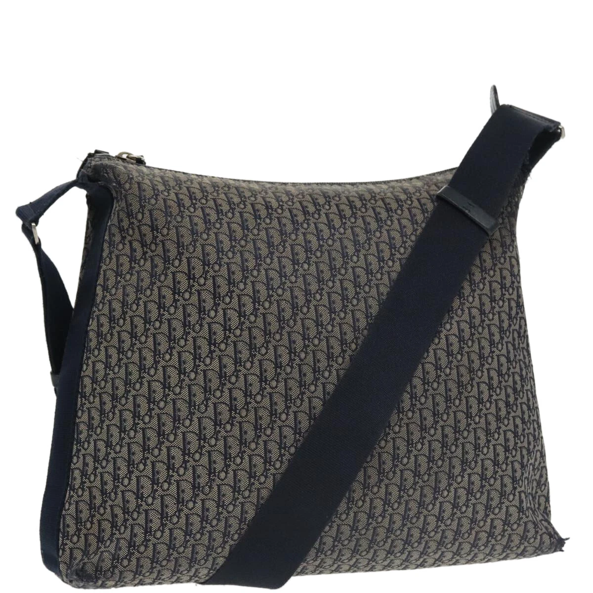 Sac bandoulière Christian Dior trotteur toile bleu marine authentique mr695
