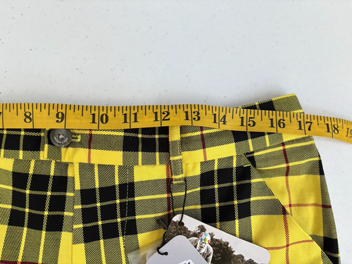 Royal & Awesome neu mit Etikett Herren Größe 34 hellgelb schwarz kariert Chino Golfshorts - Bild 12 von 16