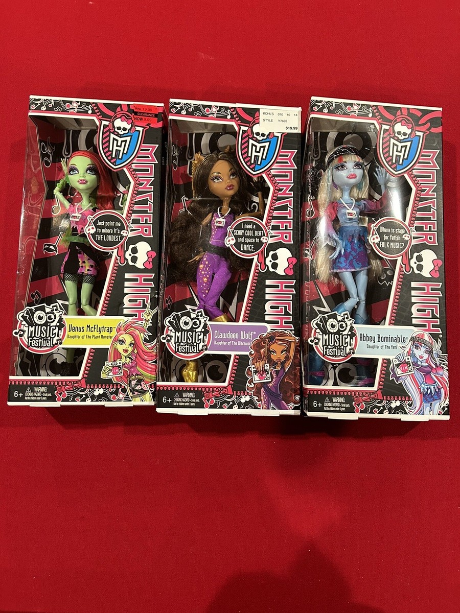 Monster High Music Festival 3 Dolls Venus Flytrap Clawdeen