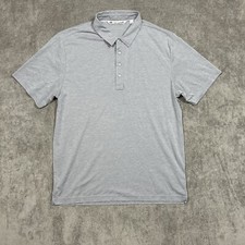 Travis Mathew Golf Polo Shirt Mens XL Gray Polyester Logo Stretch Performance