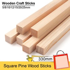 Square Pine Wood Wooden Craft Sticks 330mm Length for DIY 5/8/10/12/15/20/25mm
