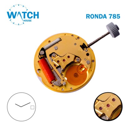 RONDA 785 Swiss Movement, White Date Disk at 3, Quartz Analog Movement.