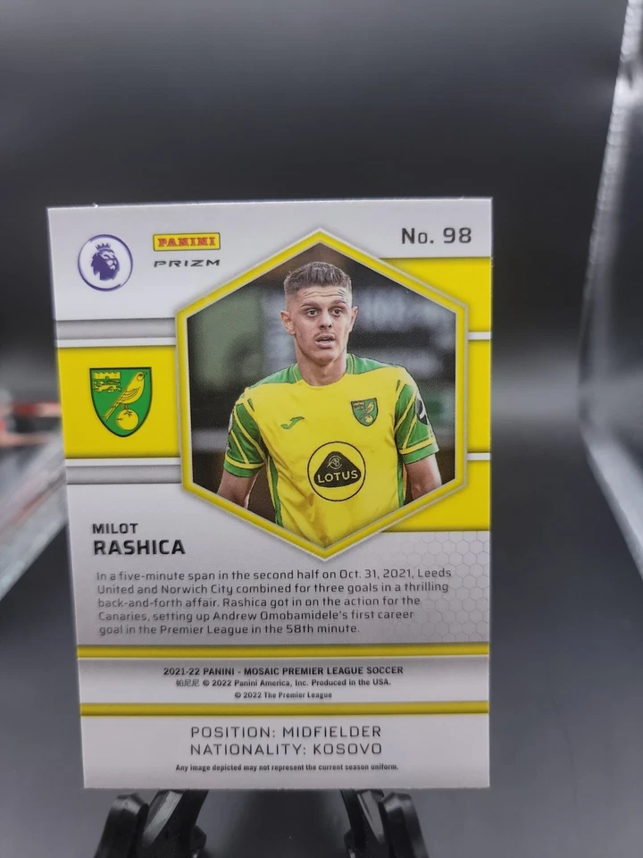 2021-22 MILOT RASHICA PANINI MOSAIC PREMIER LEAGUE #98 RC MOSIAC  RED PRIZM!!!🔥 - Image 2 of 2