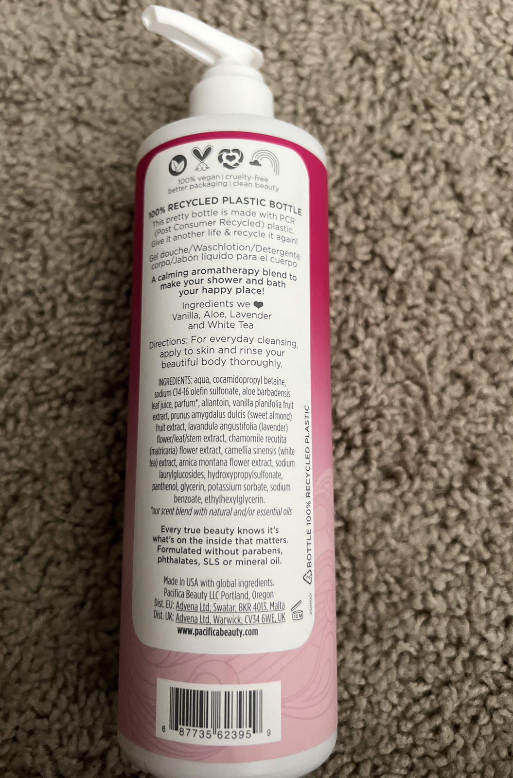 Pacifica Lavender Moon Body Wash, Vanilla Lavender & White Tea12 fl oz