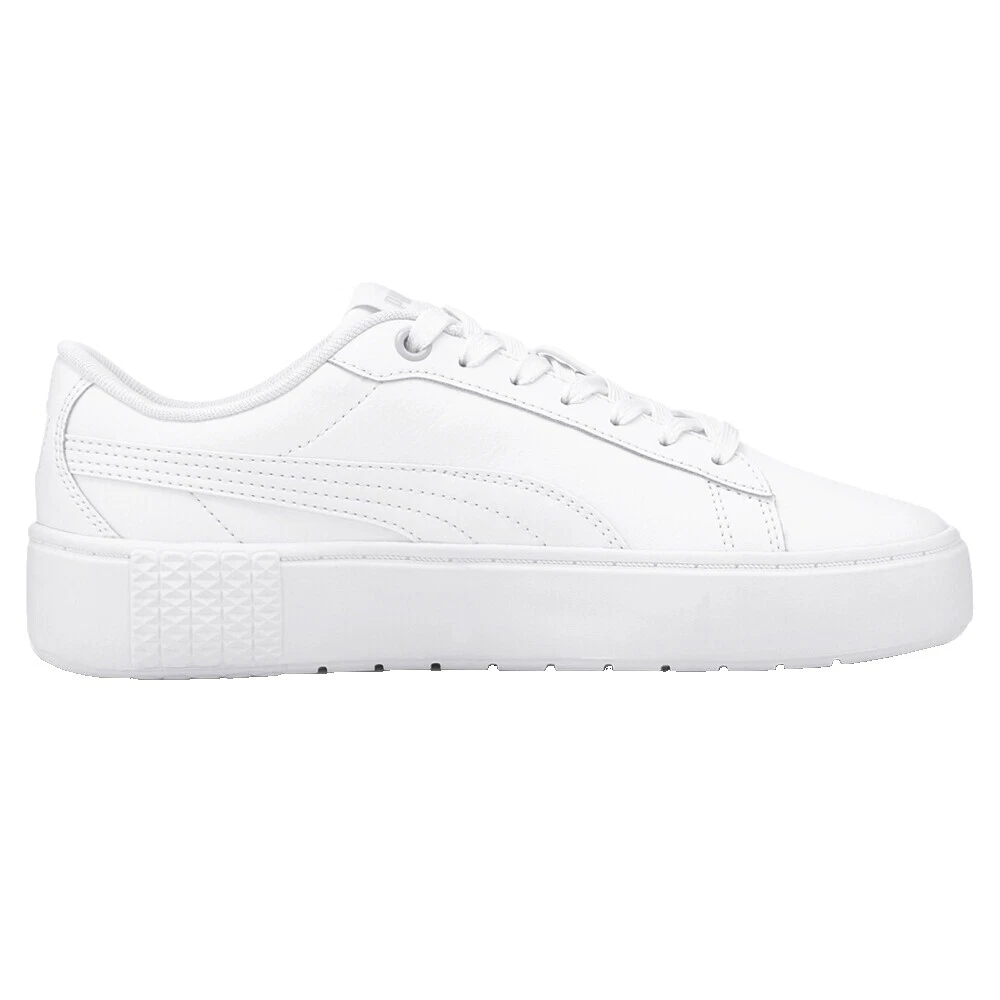 PUMA Leather Upper White Athletic Shoes for Women