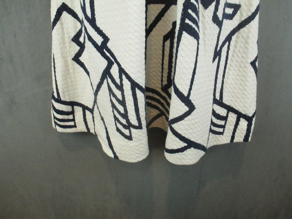 Anthropologie HD in Paris Dress Womens 4 Blue Art Deco V Neck Stretch Travel - Image 3 of 4