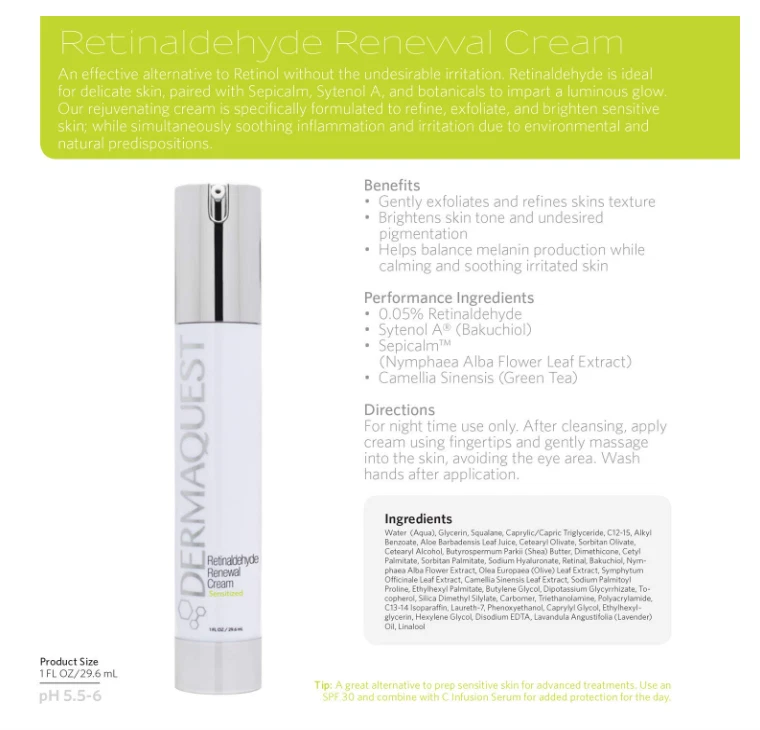 Dermaquest Retinaldehyde Renewal Cream for Sensitive Skin 1oz/30mL New in Box - Image 4 of 4