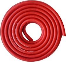 Connected 4 Gauge Red Amplifier Amp Power/Ground Wire 50 Feet Superflex Cable 50