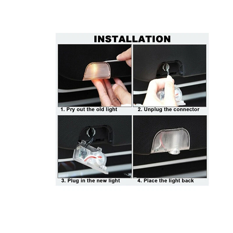 2Pcs Honda LED Non-Fading Door Light HD Puddle Lights for Honda Accord 2003-2012 - Image 2 of 4