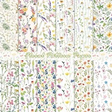 24 Sheets Floral Pattern Paper 12" x 12" Floral Patterned Cardstock Paper Scr...