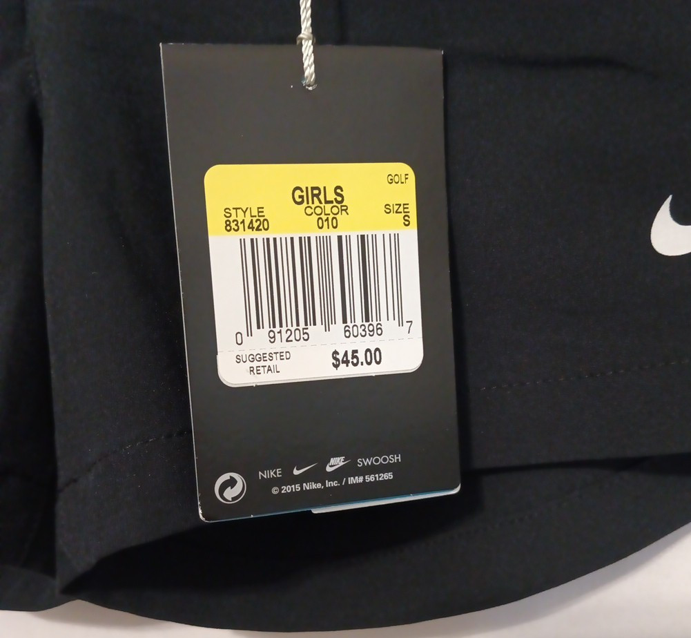 NIKE Dri-Fit Chino Golf 831420 Shorts Girls Small Black Performance Athletic thumbnail 7