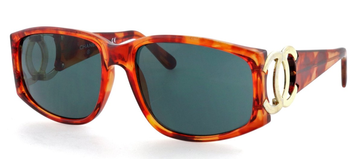 New CHANEL 02461 91235 Honey Havana Gold CC Cocomark Sunglasses