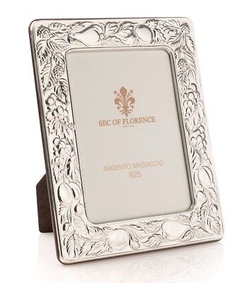 7x5 in Solid 925 Sterling Silver Photo Picture Frame  FRUTTA /13x18 USA