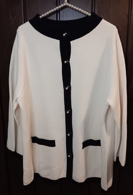 Linea by louis dell'olio Cardigan Cream/black Size 1X