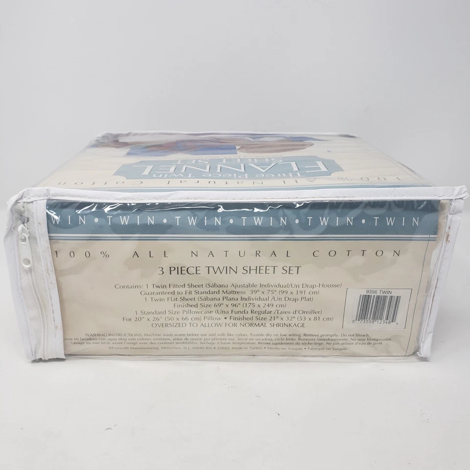 Juego de sábanas de franela doble Franco vintage 3 piezas ropa de cama osos de peluche 🐻 100 % algodón NUEVO Foto 4 de 4