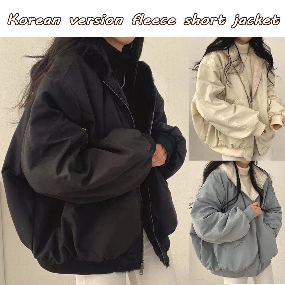 Women Thicken Parkas Hooded Jacket Winter Plush Lined Warm Coat Double Side Wear - Image 3 of 4