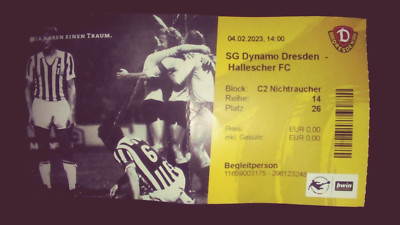 Dynamo Dresden - Hallescher FC HFC 2022/23 3.BL used Ticket vom Spiel Sammler