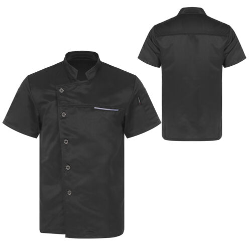 Unisex Women Men Chef Coat Kitchen Restaurant Work Uniform Short Sleeve Jacket - Picture 11 of 28