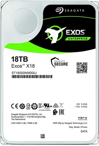 Seagate Exos X18 18TB 7200 RPM SATA 6Gb/s 256MB 3.5" Enterprise Hard Drive HDD - Picture 2 of 6