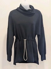 Varley Freya Sweatshirt Funnel Neck Size XS Black Pullover Top