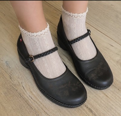 Ecco 40 Cas Clog Braided Strap Black Mary Jane Healthcare Nursing Casual Comfy