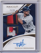 Teoscar Hernandez 2017 Immaculate Signatures Patches Rookie Patch RC Auto /99