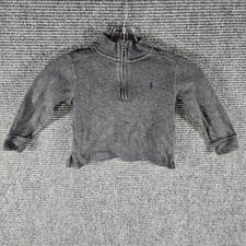 Polo Ralph Lauren Toddler 2T Grey Quarter Zip Pullover Sweater Long Sleeve