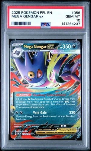 2025 Pokemon Phantasmal Flames # 056 Mega Gengar EX PSA 10 GEM MINT! Free Ship!