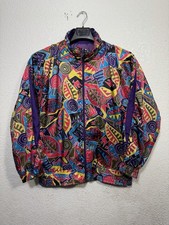 Vintage 80's Lavon Geometric Colorful Full Zip Windbreaker Jacket Size Large