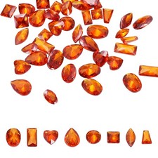 50pcs Shiny Zircon Rhinestones 2-4mmm Multi-shape Nail Art Diamonds, Orange