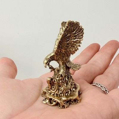Brass Eagle Spirit Animal Figurine Strength Freedom Vision Protection Talisman