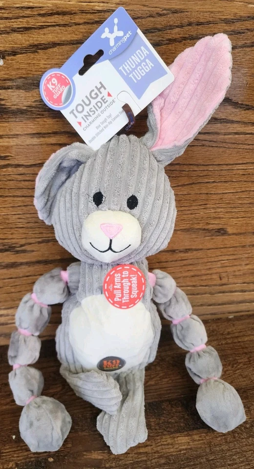 Outward Hound 16" Thunda Tugga CONEJITO Peluche Chirriante Perro Remolcador Juguete, XL K9 TUFF PROTECTOR Foto 2 de 4