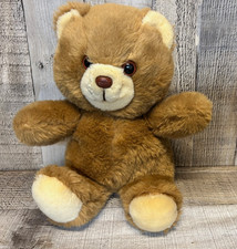 Vintage KB Bros Teddy Bear Plush Brown Cream Soft Stuffed Animal Retro Toy