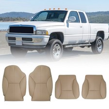 Tan Front Leather Seat Cover Med Camel For 1998-2002 Dodge Ram 1500 2500 Truck