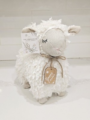 Rachel Ashwell Farmhouse Easter Lamb Decor Weighted Plush 12in NWT