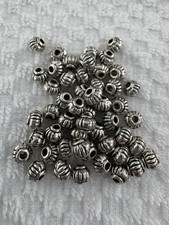 Lot Of 50 Barrel Tibetan Spacer Beads Silver Loose Beads for Jewelry Making