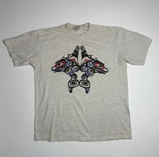 Vintage Jerzees Northwest Native American Art Style TShirt Mens Size L