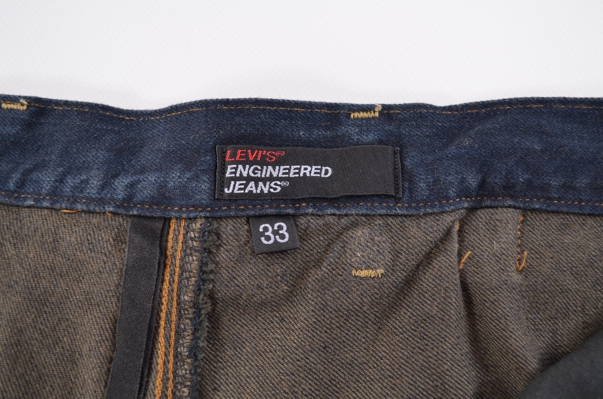 パンツ LEVI'S ENGINEERED JEANS LOOSE W33 y2k Levis Engineered Y2K Dark-Blue Denim Buckle Twisted Leg