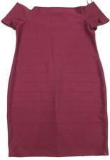 Forever 21+ 0X Burgundy Off The Shoulder Formal Knee Length Dress
