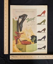 Vintage 1954 Vitality Shoes Color Print Ad Full Page 1950s Original Fashion