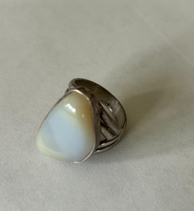 Jay King Mine Finds DTR 925 Sterling Silver Chalcedony? Agate? Ring sz 9.5  aLL