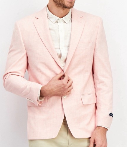 Club Room Herren klassische Passform Performance Stretch Sport Mantel Blazer pink 38R neu mit Etikett