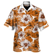 Texas Longhorns Aloha Summer Beach Button Down Hawaiian Shirt