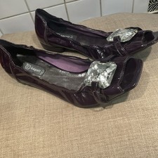 PUMPS BALLERINA SHOES PATENT LEATHER WITH EMBELLISHMENT SZ 6 DESIGNER READ! 